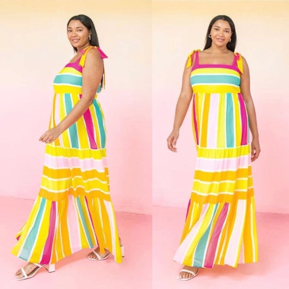 Flying Tomato Plus Size Colorful Maxi Dress NWT - Picture 2 of 7